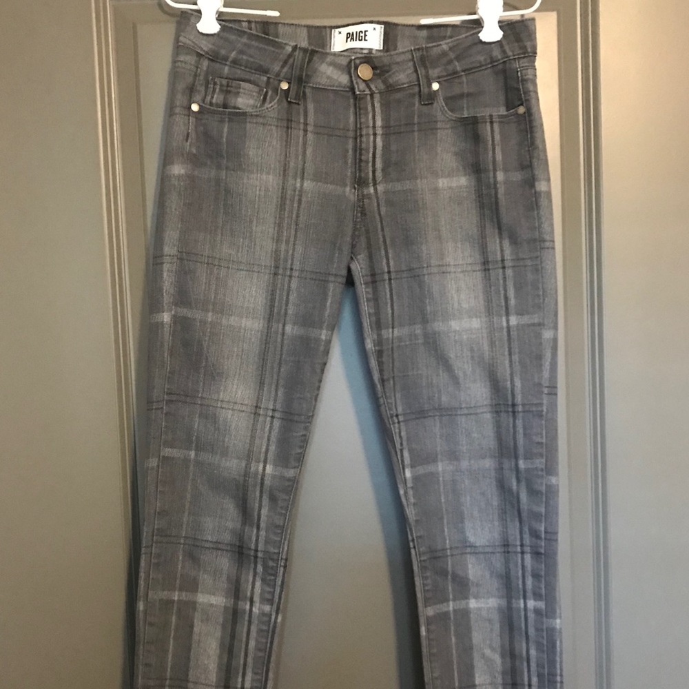 Paige Grey Plaid Jeans